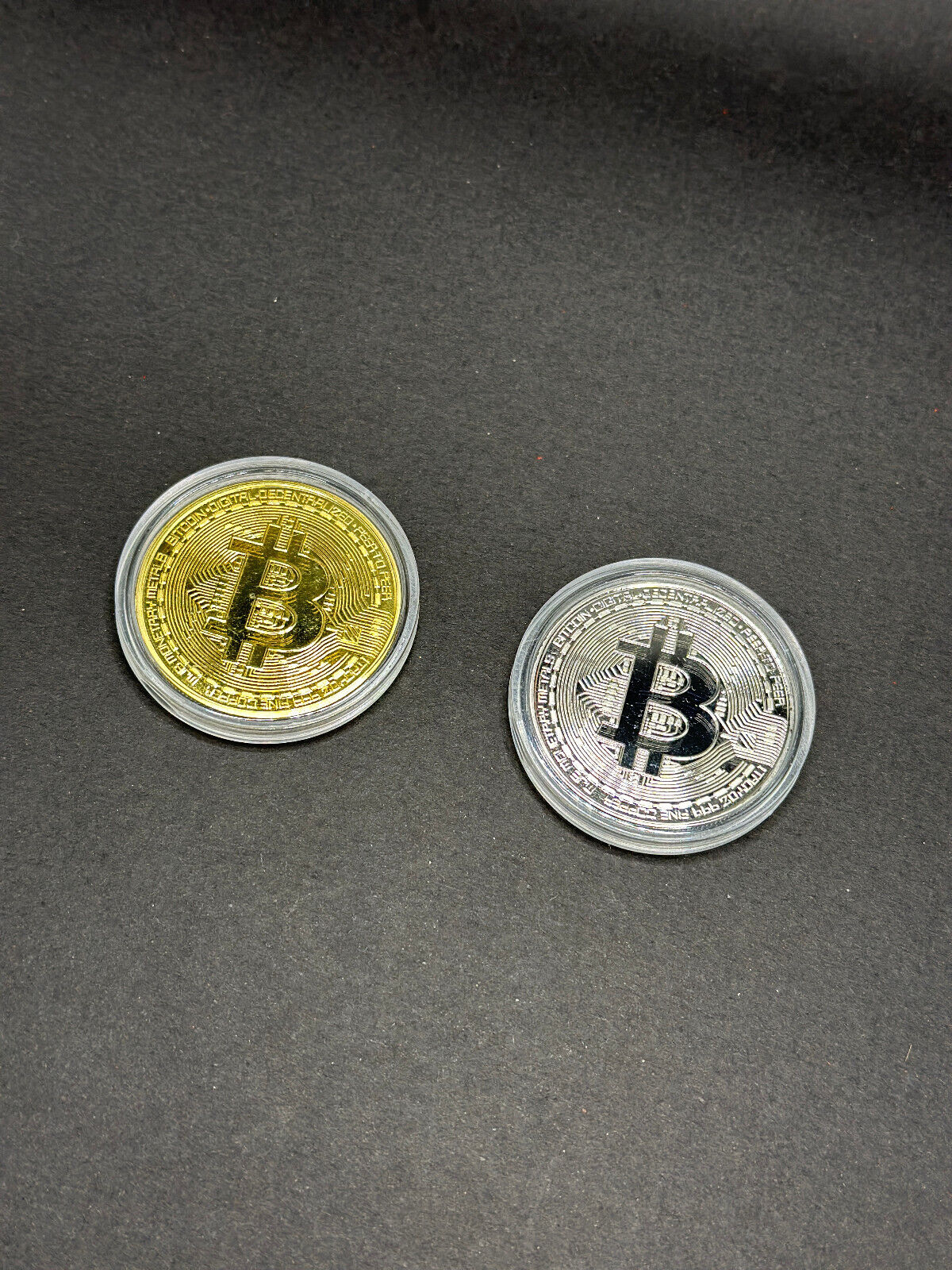 Bitcoin Krypto Münze / Gold oder Silber