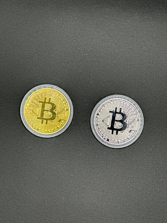 Bitcoin Krypto Münze / Gold oder Silber