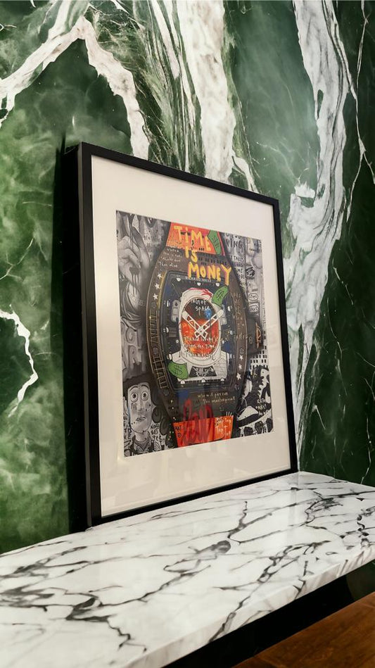 Bild mit Rahmen / Luxury "Time is Money" Artwork