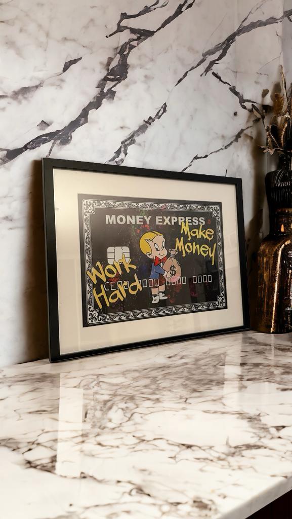 Bild mit Rahmen / Creditcard "make money" Artwork